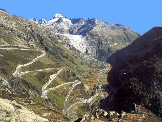 Grimsel Pass is a typical Swiss mountain route