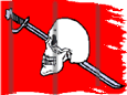 (unofficial) flag found on a Curacao site shows sword piercing eye of a skull!